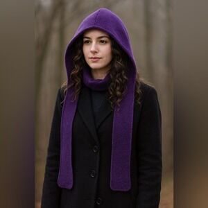 Vintage Lillunn Norway Wool Bonnet Hat Purple Wool Blend Cottage Country Prairie